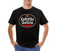 nnhuuuANNE Estrella-Galicia-Beer-Spain-T-Shirt-Korean-Fashion-Animal-Print-Shirt-for-Boys-Mens Black