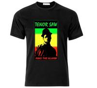 nnhuuuANNE Tenor Saw Ring The Alarm Dancehall Reggae T Shirt Black