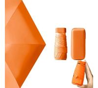 Nnicorns Ash Umbrella, Umbrella with Storage Bo, UV Protection, Mini 6 Bone Umbrella, Windproof Umbrella for Adults Children, orange