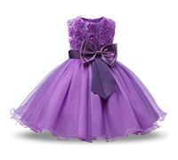 NNJXD Girl Sleeveless Lace 3D Flower Tutu Holiday Princess Dresses …, Purple, 1.5-2 Years