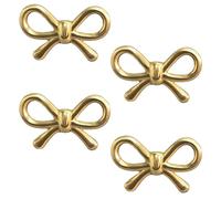 NNNJunhua 4 Pcs Zinc Alloy Bow Drawer Knobs, Gold Vintage Decorative Handles for Kitchen Cabinets, Vanity Dressers, Nursery Kids Bedrooms (Gold-4)