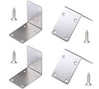 NNNJunhua Stainless Steel Angle Bracket Reverse Hole External Wrap Heavy Duty Corner Brace L Shape 90 Degree Joints Repair and Fixed Connection Accessories 4 Pieces (71×71×49mm)