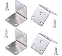 NNNJunhua Stainless Steel Angle Bracket Reverse Hole External Wrap Heavy Duty Corner Brace L Shape 90 Degree Joints Repair and Fixed Connection Accessories 4 Pieces (51×51×49mm)