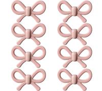 NNNJunhua Zinc Alloy Bow Drawer Knobs, Pink Vintage Decorative Handles for Kitchen Cabinets, Vanity Dressers, Nursery Kids Bedrooms (Pink-8)
