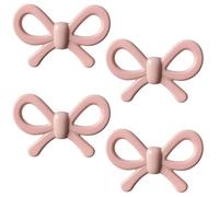 NNNJunhua Zinc Alloy Bow Drawer Knobs, Pink Vintage Decorative Handles for Kitchen Cabinets, Vanity Dressers, Nursery Kids Bedrooms (Pink-4)