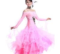 Nnnydjy Flamenco Ballroom Performance Dance Dresses Women's Tango Cha Cha Costume Foxtrot Waltz Great Swing Dancing Outfit,K,L