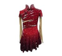 Nnnydjy Girls' Figure Skating Dress Professional Roller Ice Skating Skirt Women's Handmade Gymnastics Competition Costume,A,4_6Years