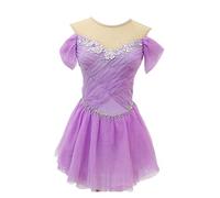 Nnnydjy Girls' Ice Roller Skating Competition Costume Mesh Figure Skating Dance Dresses Short Sleeve Gymnastics Clothes,A,5_8Years