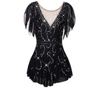 Nnnydjy Girls' Professional Ice Skating Dresses Winter Gymnastics Competition Dancewear Women's Figure Skating Costume,A,4_6Years