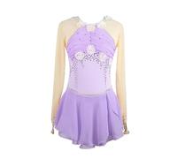 Nnnydjy Ice Roller Skating Costumes Lady's Professional Figure Skating Dress Decal Gymnastics Leotards Skirt for Girls,A,4_6Years