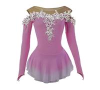 Nnnydjy Lady's Artistic Figure Ice Skating Competition Dresses Rhythmic Gymnastics Leotards for Girls Fashion Gradient,A,XL