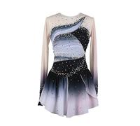 Nnnydjy Lady's Artistic Figure Ice Skating Competition Dresses Rhythmic Gymnastics Leotards for Girls Fashion Gradient,A,4_6Years