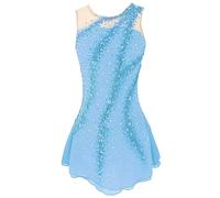 Nnnydjy Professional Figure Skating Competition Dresses for Girl Artistic Ice Skating Skirt Ballet Gymnastics Leotards,B,L