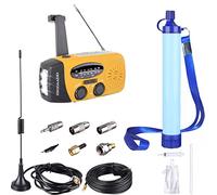 NNOOAADIO Emergency Survival Kit, Wind Up Radio, Water Filter, FM Antenna