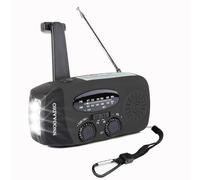 NNOOAADIO Portable Emergency Radio, Wind Up Solar Hand Crank Radio, 2000mAh