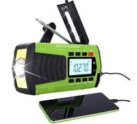 NNOOAADIO SW AM FM Weather Radio, 5000mAh SOS Alarm, LCD Display Flashlight