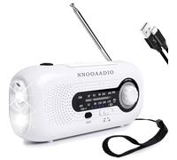 NNOOAADIO Wind Up Radio, Solar Hand Crank Portable AM FM Weather Radio