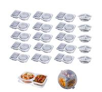 nnOuOnn 20PCS Reusable Snack Pots Containers, Mini Food Pack With Lids, 15 Double Compartment + 5 Three Compartment Snack Dip and Meal Prep Box for Kitchen Storage