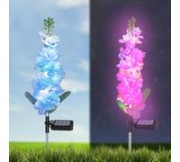 nnOuOnn 2Pack Solar Flower Lights Outdoor Garden, Waterproof Solar Powered Flowers Light, Solar-Powered Decorative Garden Yard Pathway Patio Ornaments