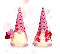 nnOuOnn 2Pcs Gonks Valentines Gifts for Him Her, 12in Large Light Up Gonk Plush Valentine Decorations, New Pink Gnome Gifts for Women Man