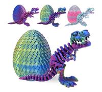 nnOuOnn 3D Printed Dinosaur Animals Figure, Dinosaur in egg, 4.7in Mini Animals Articular Mobility Figures, Flexible Dinosaurs Statue Decor for Desktop Ornament & Easter Eggs (Multicolour)