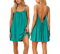 nnOuOnn Backless Cami Dress for Women Short Mini Sleeveless Casual Dresses Ladies Flowy Open Back Sexy Sundress House Holiday Beach Summer 2026 Mintgreen