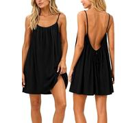 nnOuOnn Backless Cami Dress for Women Short Mini Sleeveless Casual Dresses Ladies Flowy Open Back Sexy Sundress House Holiday Beach Summer 2026 Black