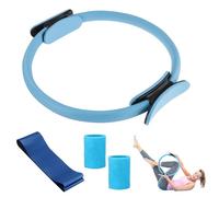 nnOuOnn Circle Pilates Ring Set, Magic Durable Resistance Yoga Fitness Equipmentfor Women, Core Balance Training Kit, Non-Slip Home Gear with Adjustable Pilates Essential kitr Gym Rings (Blue)