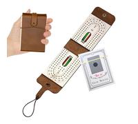 nnOuOnn Classic Cribbage Game Personalized Travel Cribbage Board Set | Classic Games with Full Deck of Cards and 6 Pegs for Game Night, Travel
