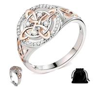 nnOuOnn Handmade Witches Protection Knot Ring, Witch Knot Ring, Witches Knot Rings Protect Your Loved Ones, Protection Rings Design with Rose-Gold Detail for Women (7)