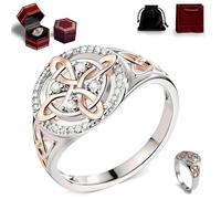 nnOuOnn Handmade Witches Protection Knot Ring, Witch Knot Ring with Box, Witches Knot Rings Protect Your Loved Ones, Protection Rings Design with Rose-Gold Detail Gift for Women (11)