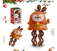 nnOuOnn Magical Mini Dancing Santa for Christmas, Swinging 3D Clockwork Interactive Crawling Holiday Home Display, for Party Festive Vintage Home Table (Elk)