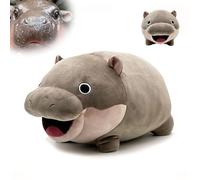 nnOuOnn Moo Deng Hippo Teddy Plush, Stuffed Hippopotamus Soft Toy Gifts, Cute Funny Animal Toys Animal Lover Gifts for Adults Friends Men Women Birthday