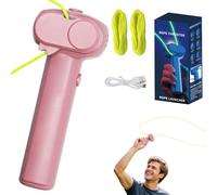 nnOuOnn Zip String Toy, Glow In The Dark Rope Launcher, Handheld Pressure Reducer Cool Stuff Outdoor Home Interaction Ideal Birthday For Adults Friends To Gifts (Pink)