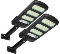 NNOVAT Solar Lights Outdoor, 213 LED Solar Powered Street Lights Motion Sensor Wall Lamp Waterproof Security Light with 180° Adjustable Pole for Outside Wall, Garden, Street, Porch (2 Pack)