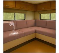 NNSMUN Stretch Jacquard Caravan Seat Cushion Covers for Waterproof RV Sofa Seats and Backrest Covers with Elastic Straps Multi-Size Fit for Camper, Motorhome & Indoor (Coffee,L 190-220cm,W 65-95cm)