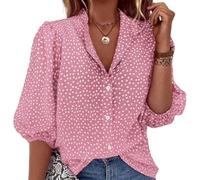 NNVASOPEU women's blouses Half-sleeved Polka Dot Cardigan Shirt-mixed Colors-m