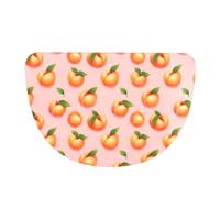 NNVren Bright Peach Print Half Circle Kitchen Mat, Bathroom Door Decor Mat,19"x30"（48x76cm） Home Front Welcome Pad Non Slip Flannel Rugs