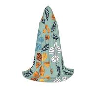 NNVren Light coloured floral Print Hooded Cloak Cape for Men Women Halloween Cosplay