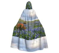 NNVren Texas Bluebonnets Scenery Print Cloak, 58in Hooded Cape Cloak for Adults Unisex Halloween Witch Cosplay Costume Robes