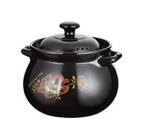 NNYCC Clay Pot for Cooking,Chinese Casserole with Lid Home Kitchens Cookware for Stew Soups and Rice,Black,7.3L