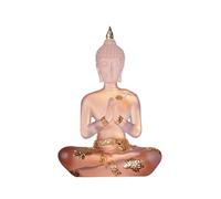 NNYCC Crystal Resin Buddha Statue Indoor Meditation Decor,Thai Sitting Buddha Figurine Spiritual Gifts for Tabletop Zen,White,S