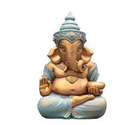 NNYCC Ganesh Statue 32cm Outdoor Garden Ornament with Tealight Candle Holder,Resin Hindu God Buddha Art Craft Gift Decor for Home,Multi colored
