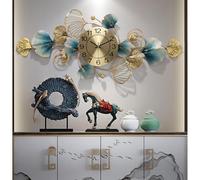 NNYCC Large Wall Clock Wall Clocks For Living Room Home Decoration Modern Wall Clock Metallic Finish Silent No Ticking Sound Battery Powered For Living Room Bedroom Home Decor,Gold,S