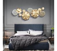 NNYCC Metal Wall Art 3D Dimensional Sculpture Landscape Ironwork Wall Hanging Handcrafted Textures Suitable For Living Room Office And Hallway Wall Decor,Gold,L