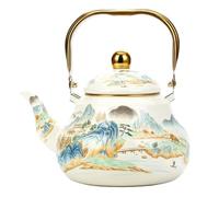 NNYCC Teapot Stove Top Kettle Enamel Tea Kettle 2.5 Liter Large Capacity with Heat Resistant Handle Suitable for All Stoves Including Induction Gas and Open Flames,A,1.5L