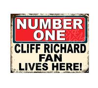 No 1 Cliff Fan, Vintage Metal Sign, Plaque, Decorative Wall Art, 2 Sizes (A4, 21 x 29cm)