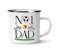 No.1 Dad Football Retro Enamel Mug Cup