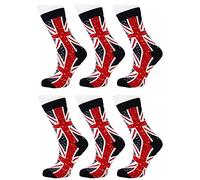 No.1 Gifts Men's Socks Union Jack British Flag Vintage Style Cotton Rich PACK 3