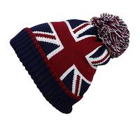 No.1 Gifts Union Jack Bobble Beanie Hat with Super Soft Fleece Lining Unisex Navy